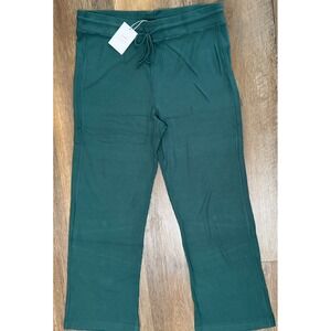 Andie Swim Womens The Wide Leg Waffle Knit‎ Pants BambooTie Waist Fern Sz L